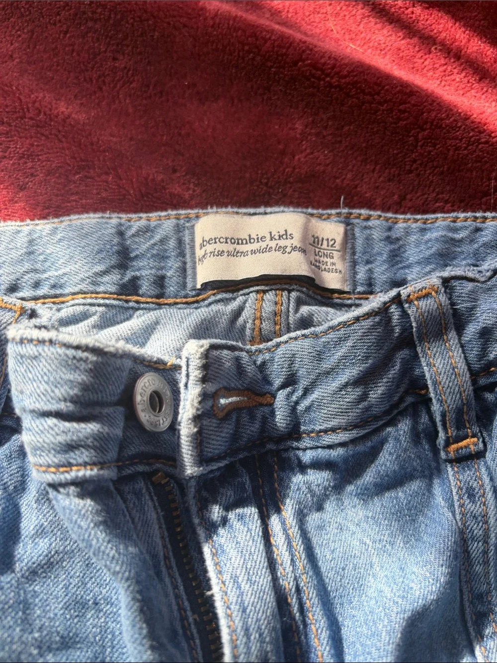 abercrombie kids Light Blue Relaxed Denim Pants